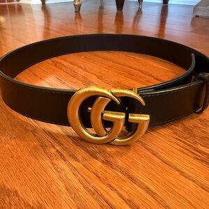 Gucci Marmont Wide Black Leather Belt (size 90)
